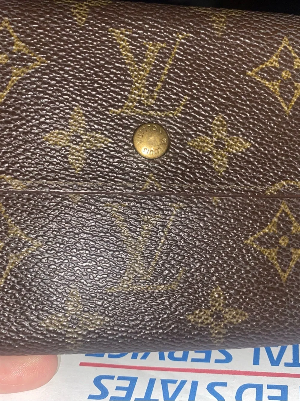 Louis Vuttion Monogram Small Fold Wallet in Brown and Gold